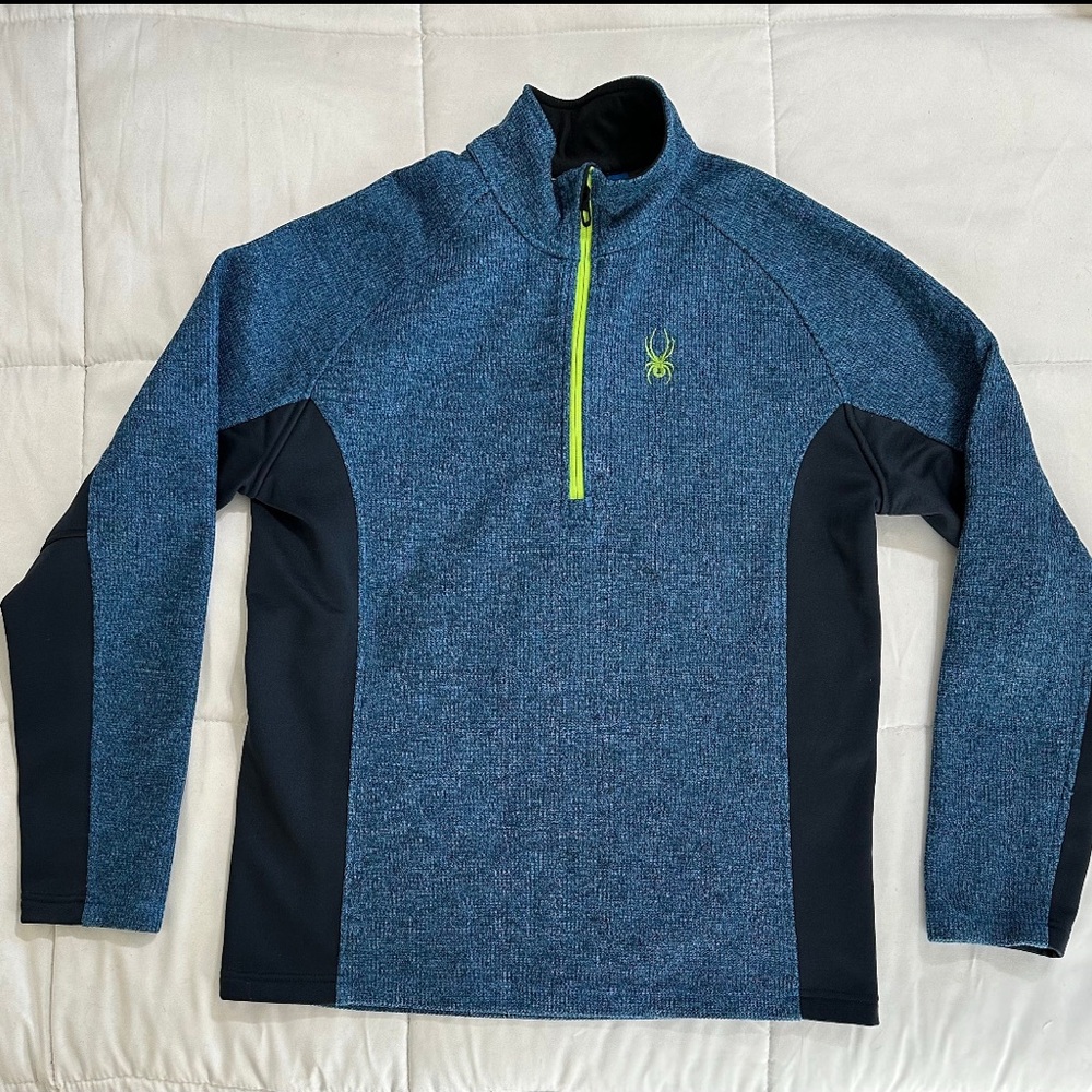 NEW Spyder Men's Half-Zip Outbound Pullover, Blue, XXL